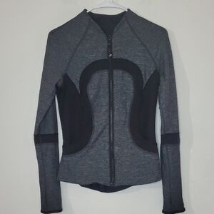 Lululemon Find Your Bliss Reversible Full Zip Jacket Size 6 Black Grey Womens